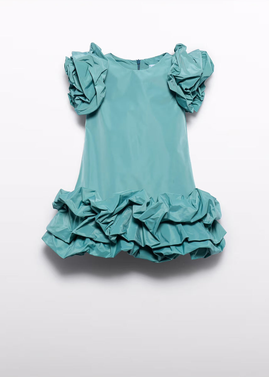 polyester taffeta dress BERNADETTE Nathalie Off-the-shoulder Taffeta Gown - Women - Mint Dresses