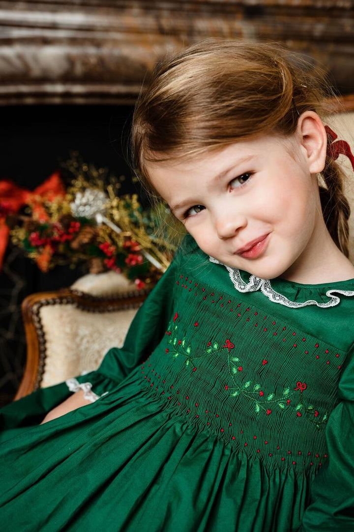 Cute Christmas Dress Heidi Winter Long Sleeve Smocked Dress, Green Antoinette Paris Dresses Maisonette Cute Christmas Dress Heidi Winter Long Sleeve Smocked Dress, Green Antoinette Paris Dresses Maisonette