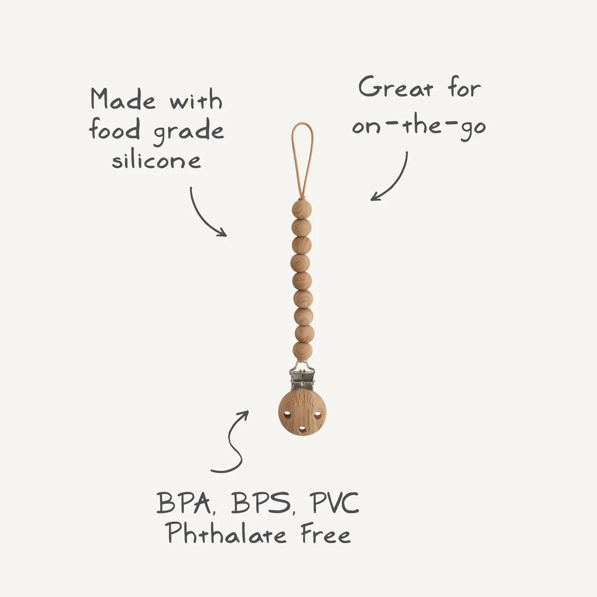 Stone Blue Pacifier Hera Silicone Pacifier Clip | Stone –
