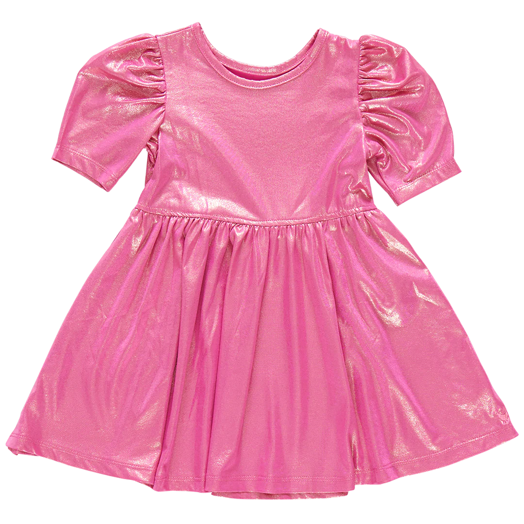 open lace back dress Pink Girls Lame Laurie Dress 8Y