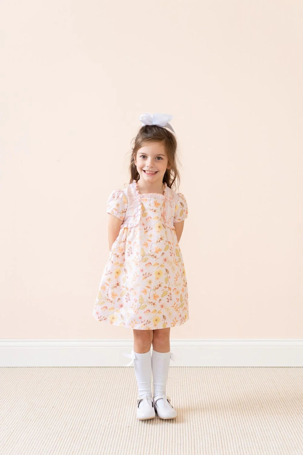 Fall Leaves Girl Dress "Pink and Blue Avenue" Fall Leaves Girl Dress "Pink and Blue Avenue"
