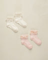 Ruffle Socks | Ivory / Blush