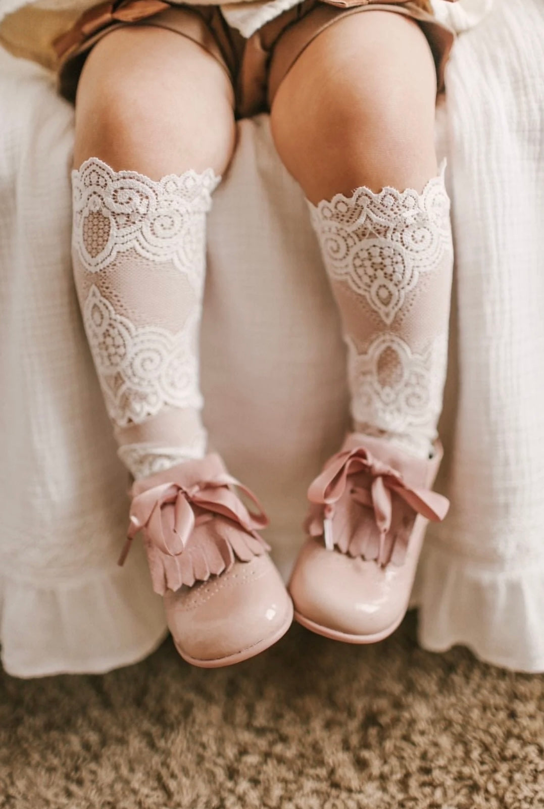 Allise Lace Socks Pink